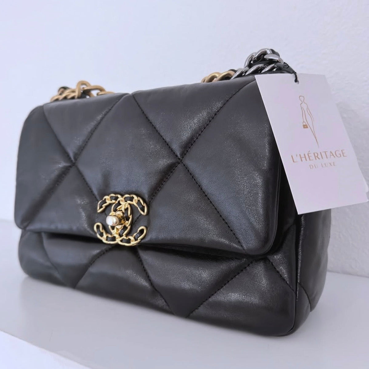Chanel Medium Lambskin 19 Flap Full Set