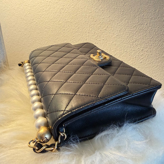 Chanel Chick Flap Pearls Goatskin Leather