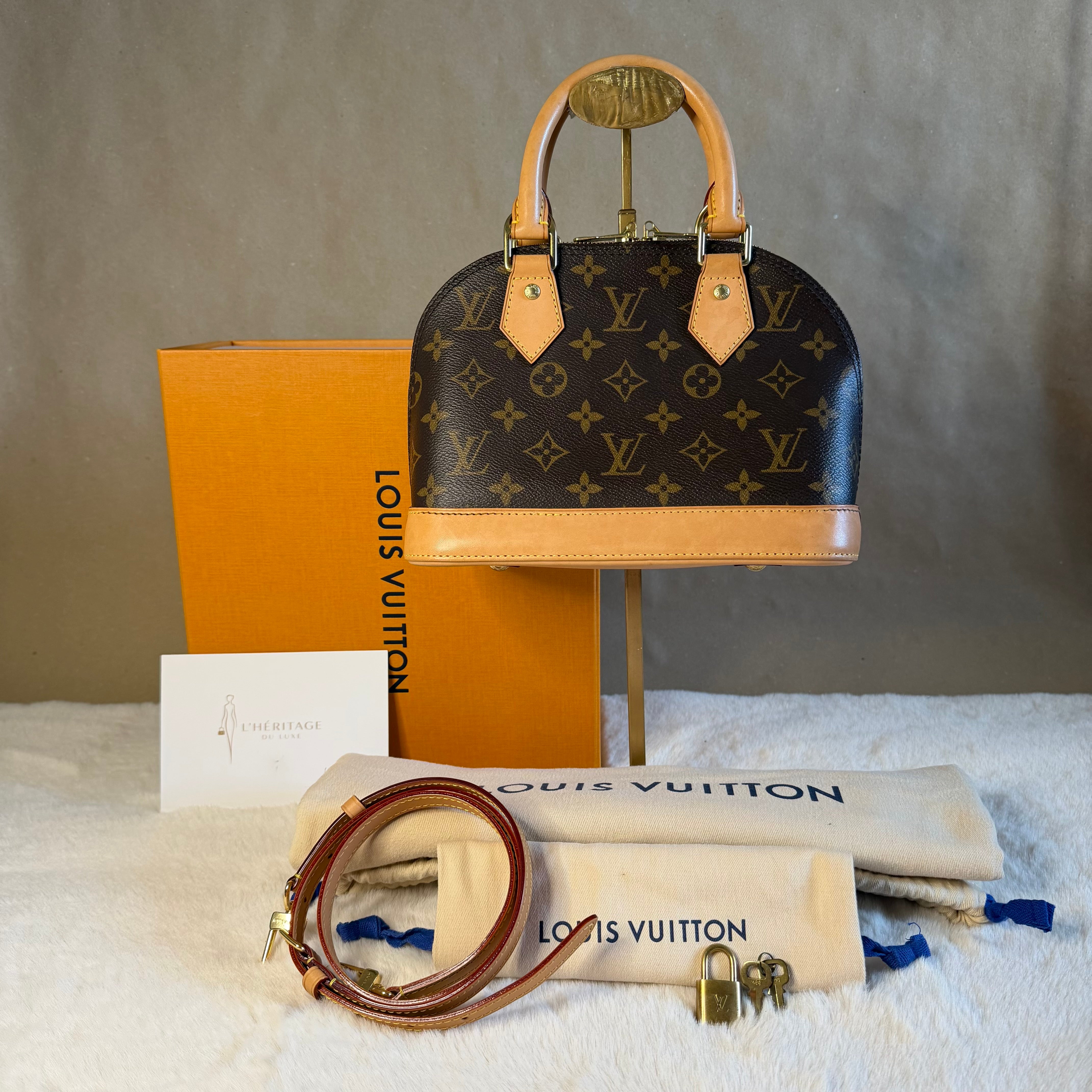 Louis Vuitton Alma BB Monogram Canvas Full Set