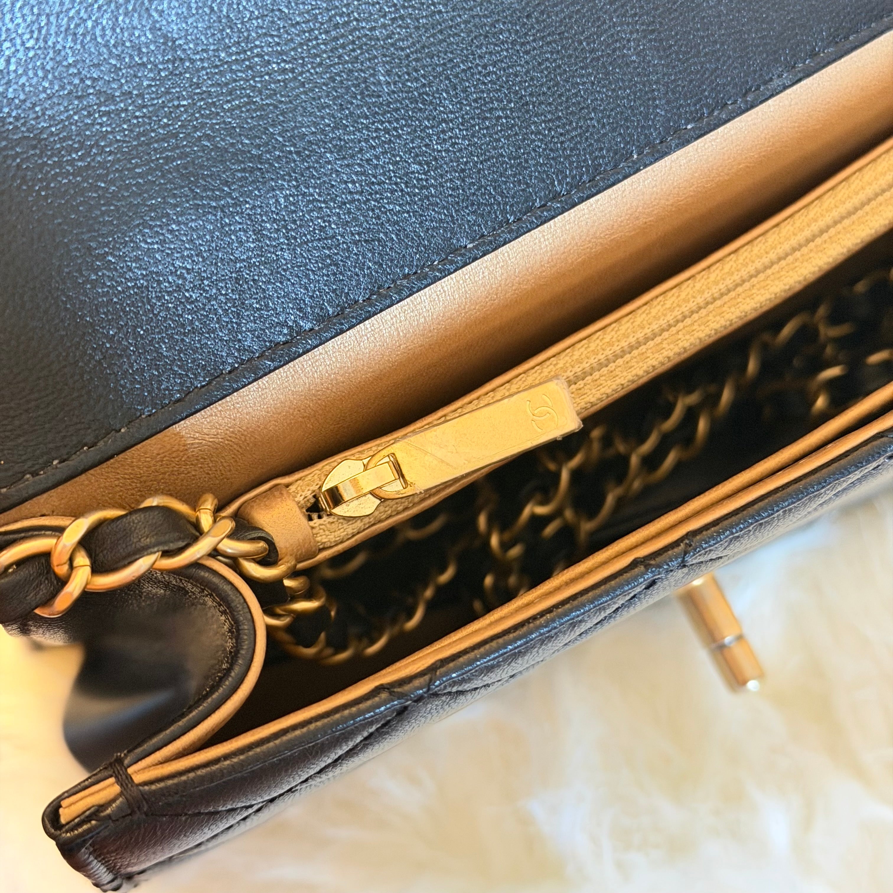 Chanel Chick Flap Pearls Goatskin Leather
