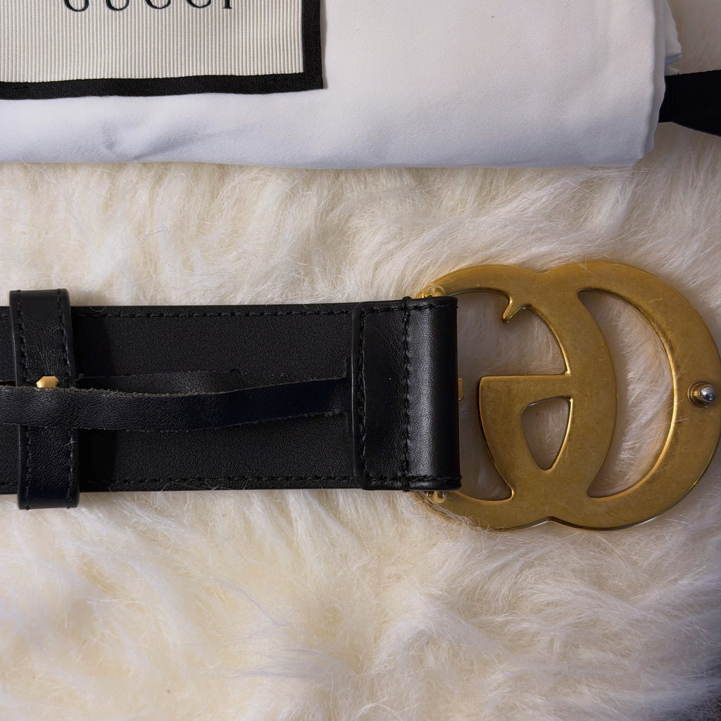 Gucci GG Marmont Wide Belt Black - T 80CM