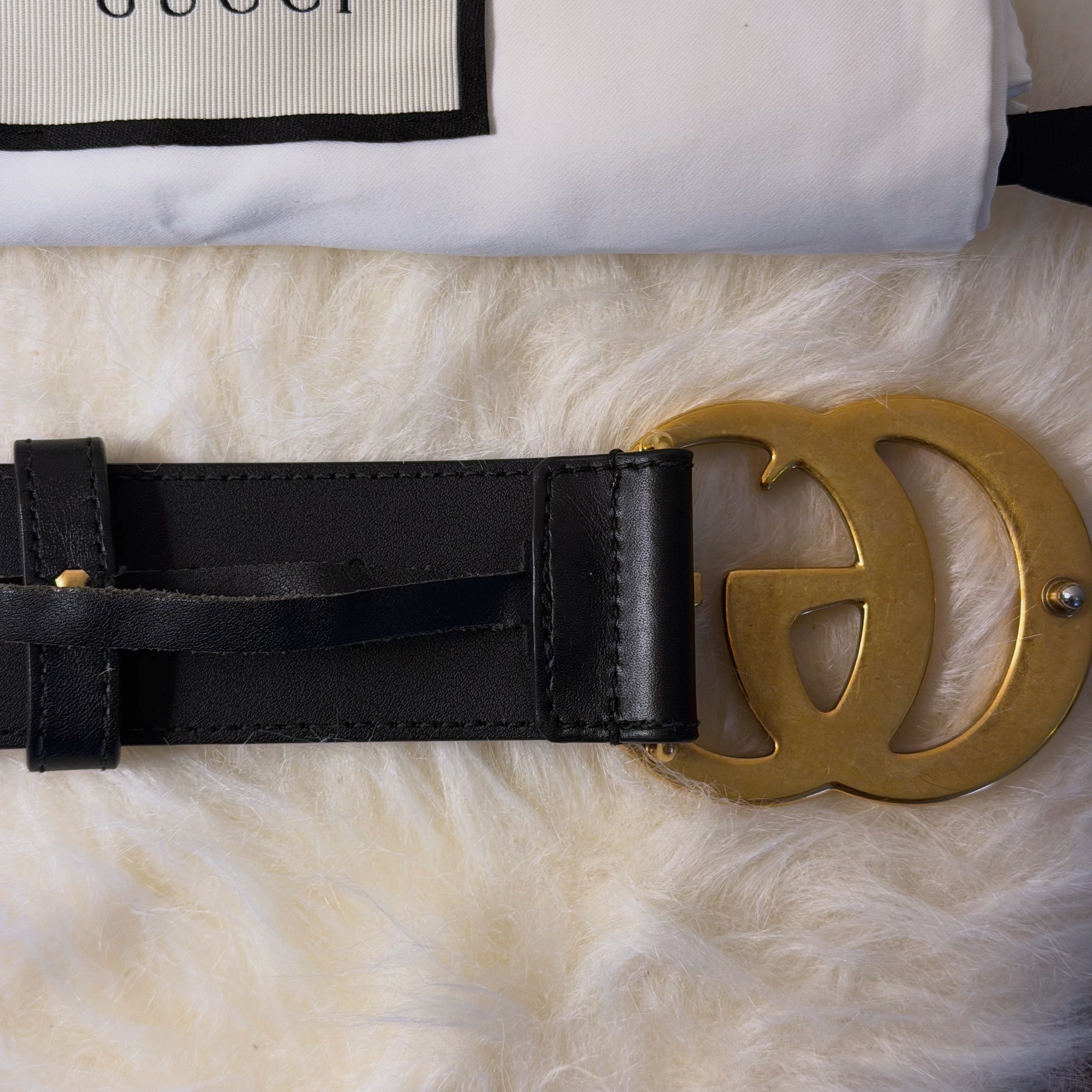 Gucci GG Marmont Wide Belt Black - T 80CM