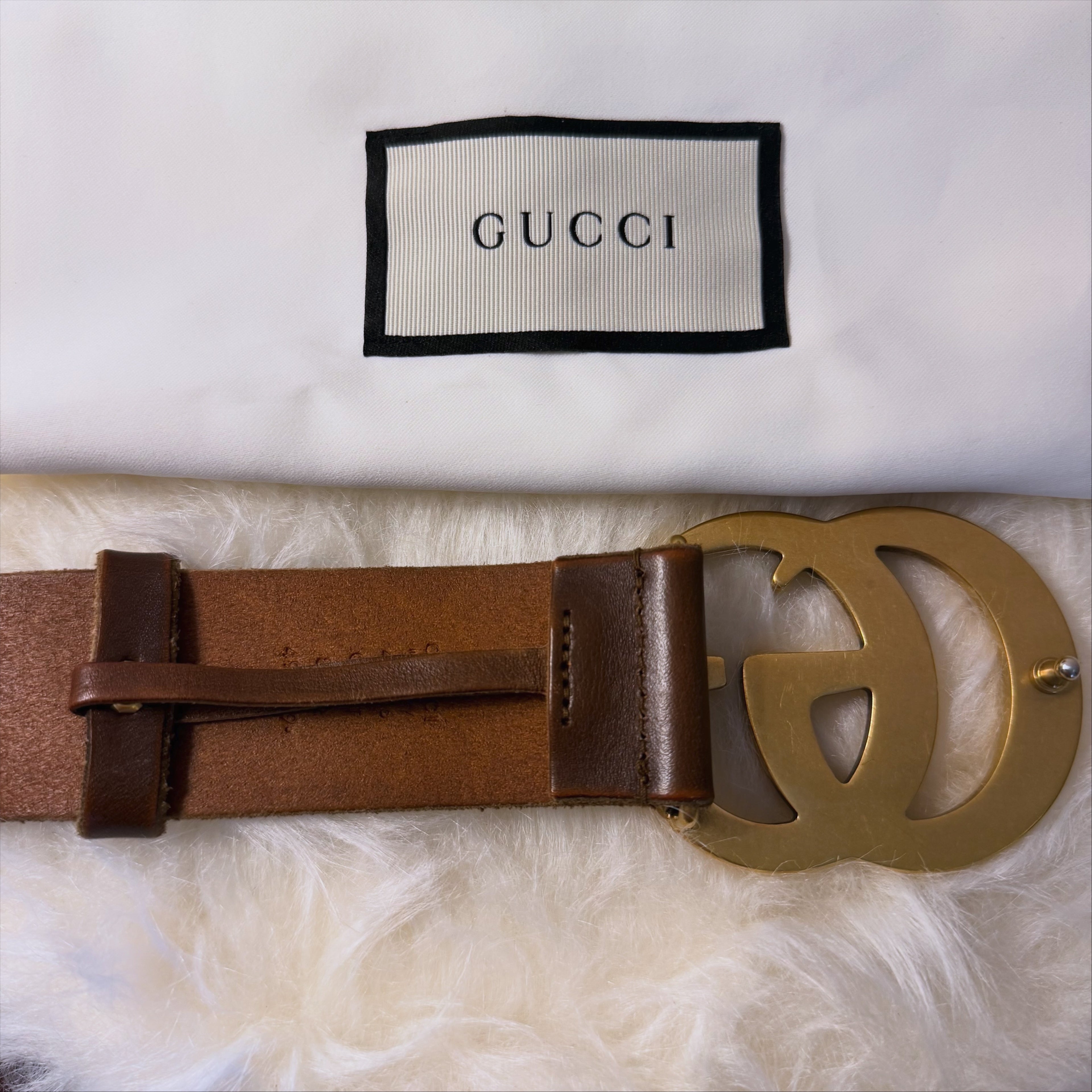 Gucci GG Marmont Wide Belt Brown - T 80CM