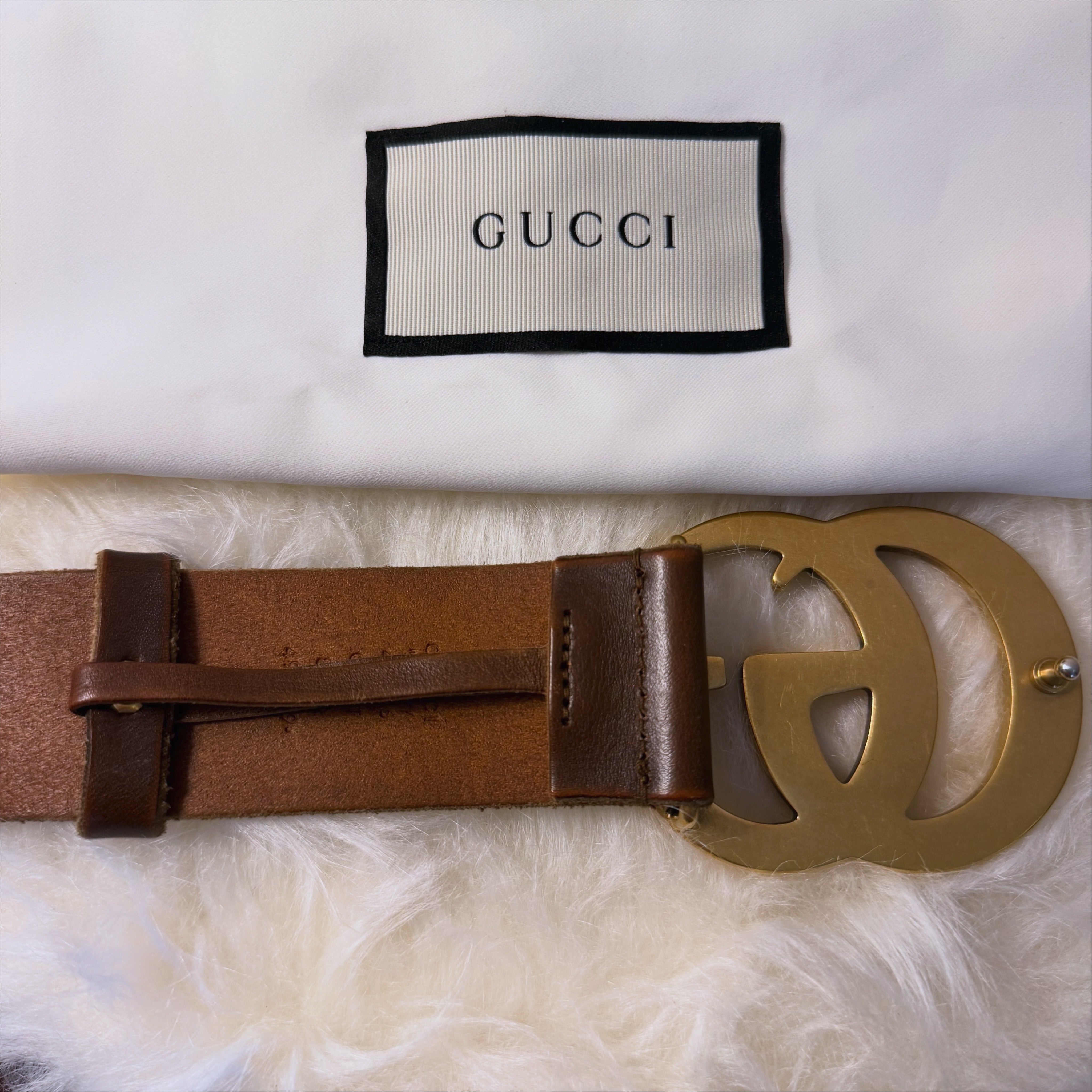 Gucci GG Marmont Wide Belt Brown - T 80CM