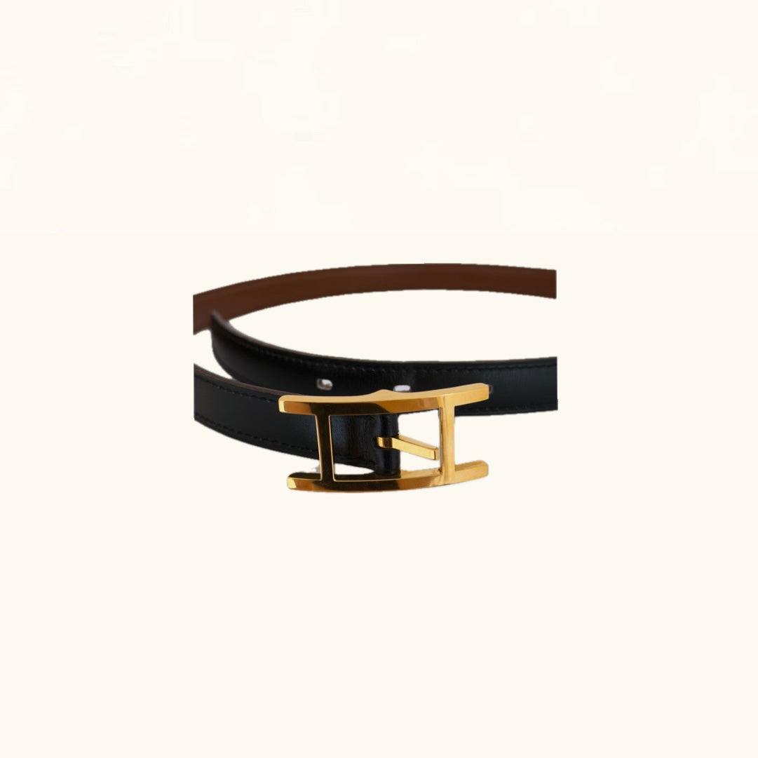 Cinto Hermès Box Calf Quentin Reversible Belt - T 70CM