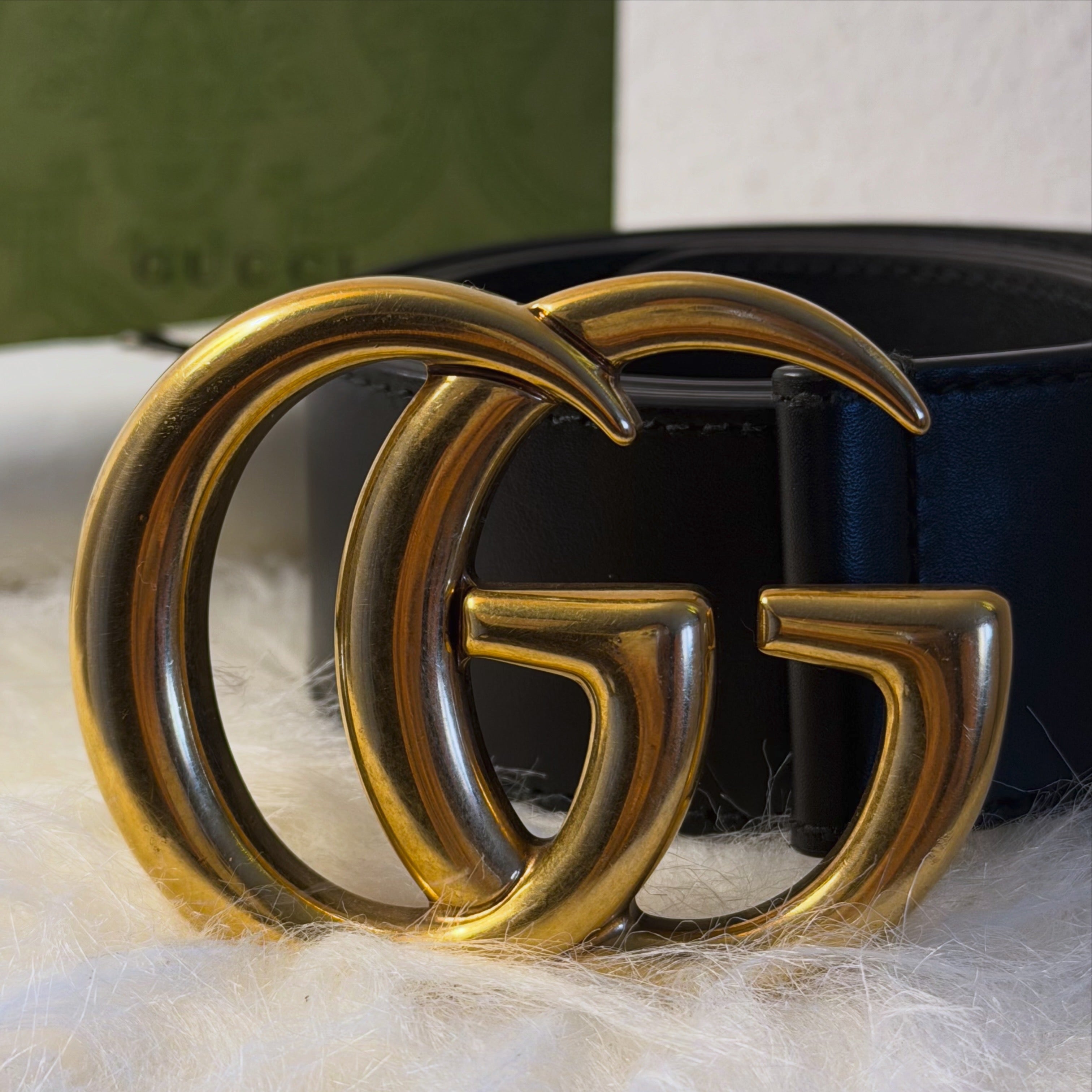 Gucci GG Marmont Wide Belt Black - T 80CM