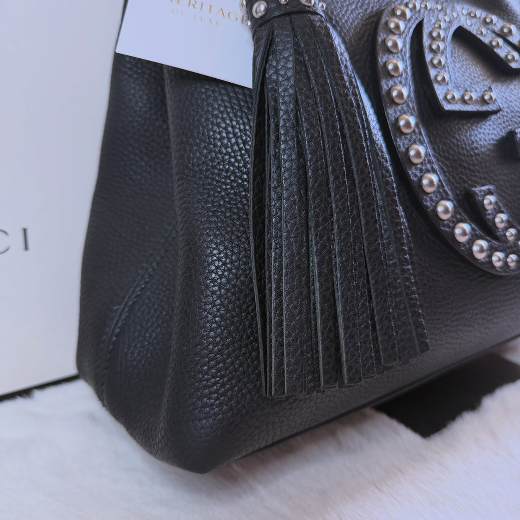 Gucci Soho Pebbled Calfskin Studded Medium - Limited Edition - Full Set