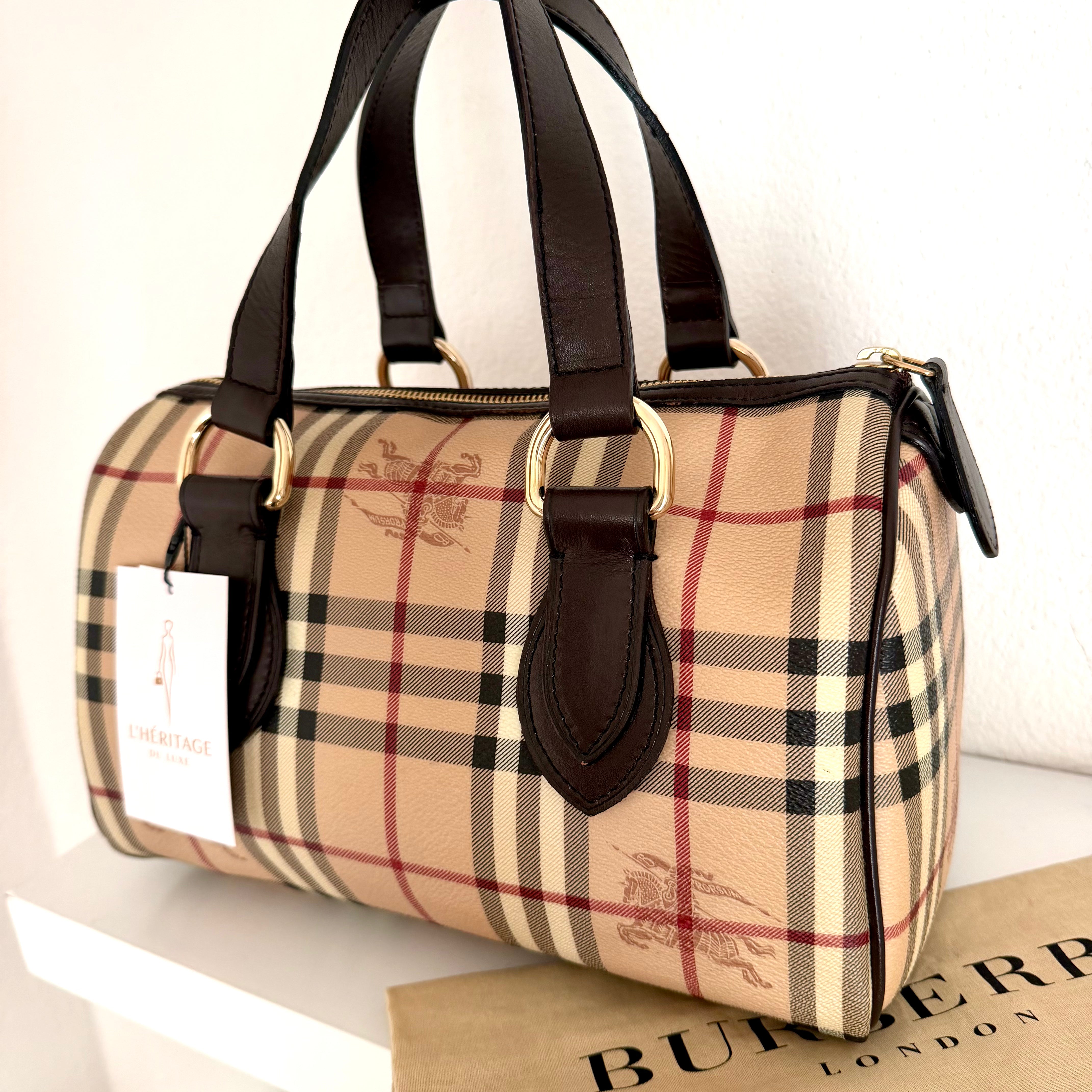 Burberry Haymarket Check Boston Bag