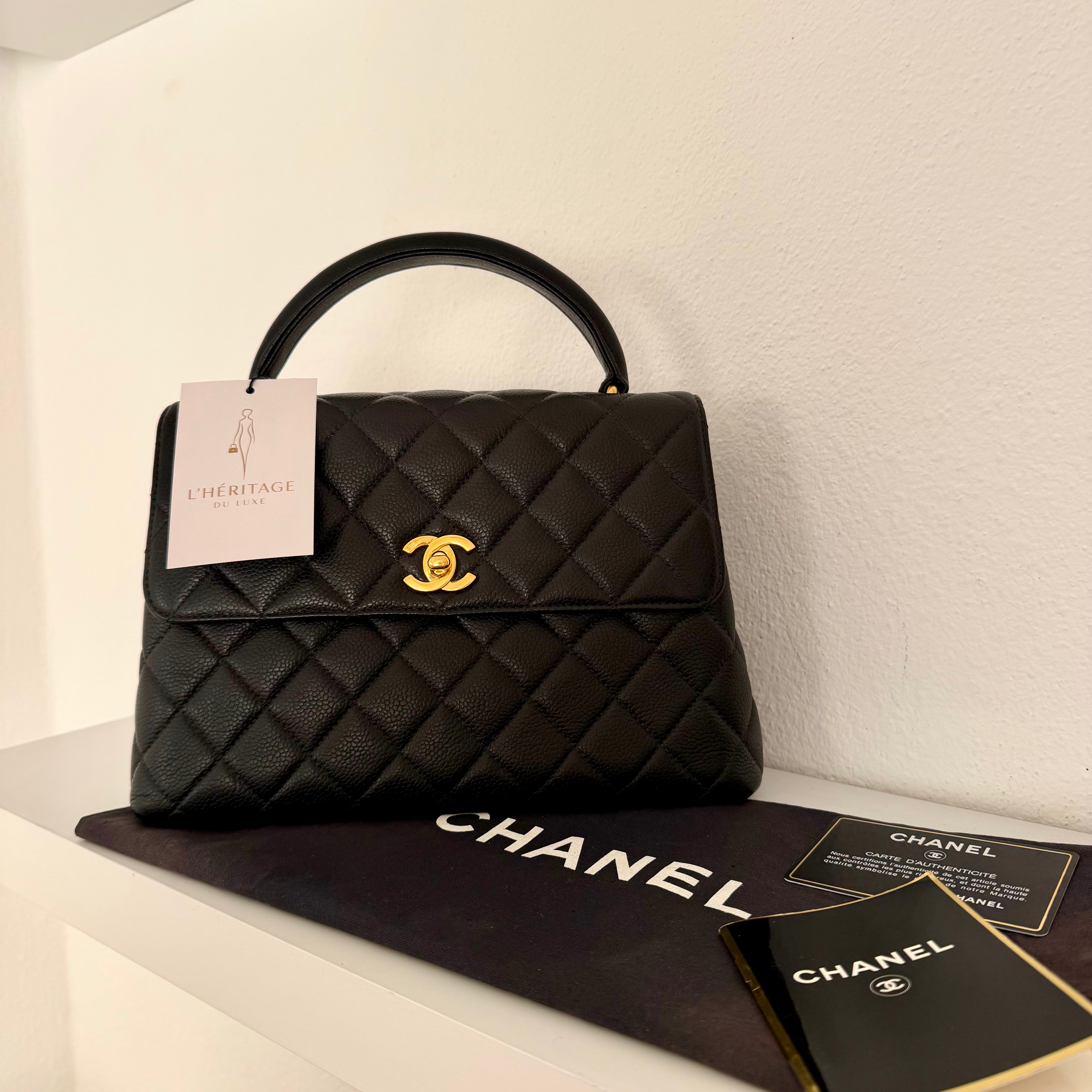 Chanel Kelly Caviar Leather 24k Gold-Plated Hardware