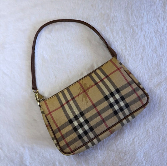 Burberry Haymarket Check Coated Canvas Pochette