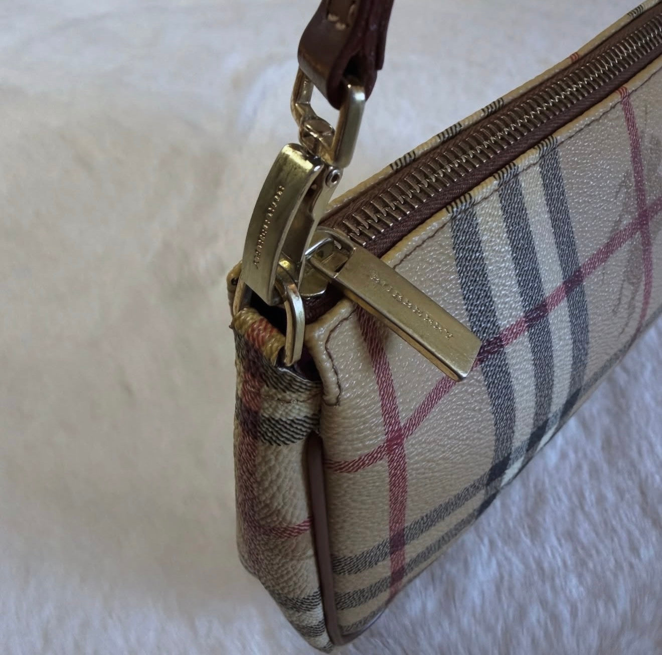Burberry Haymarket Check Coated Canvas Pochette
