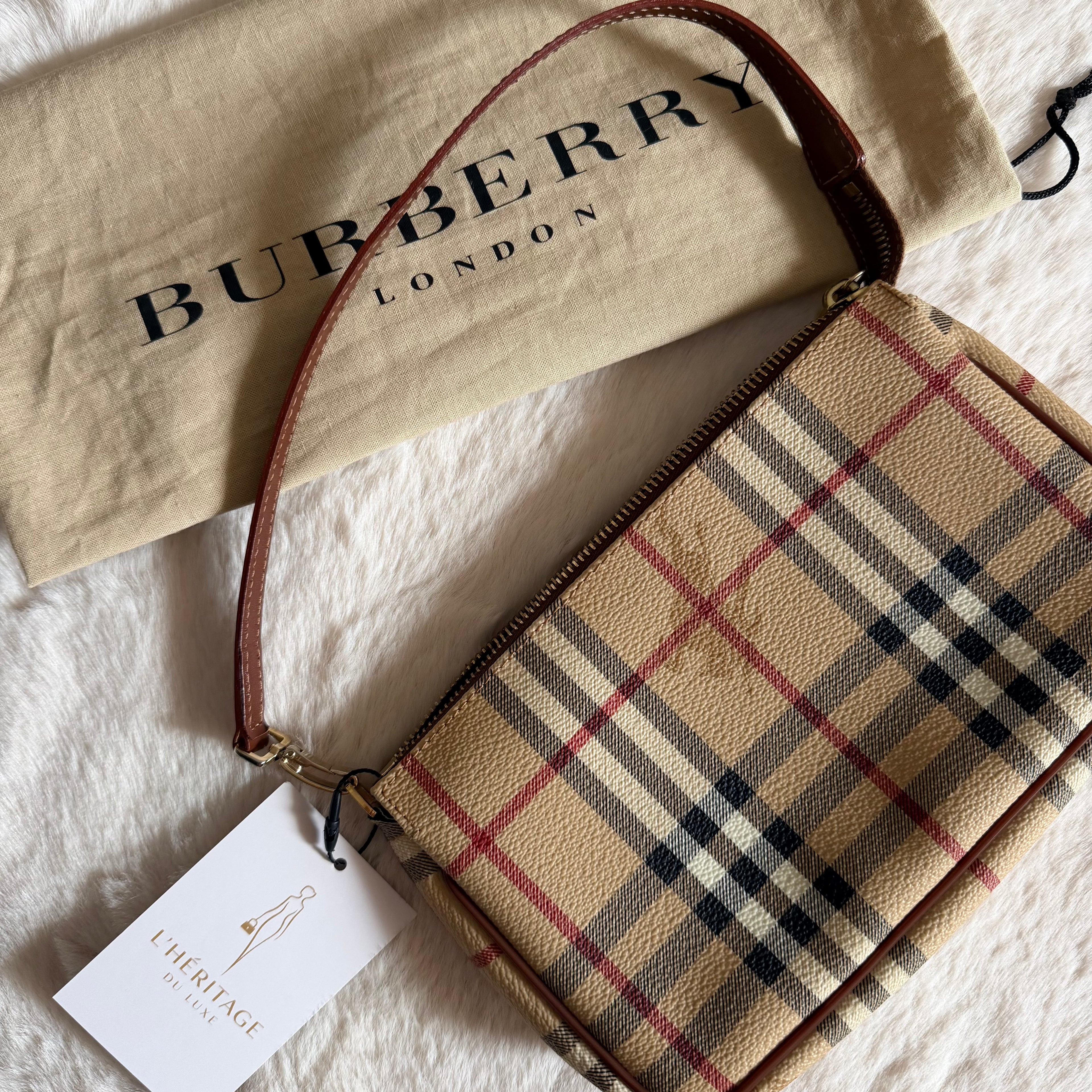 Burberry Haymarket Check Coated Canvas Pochette
