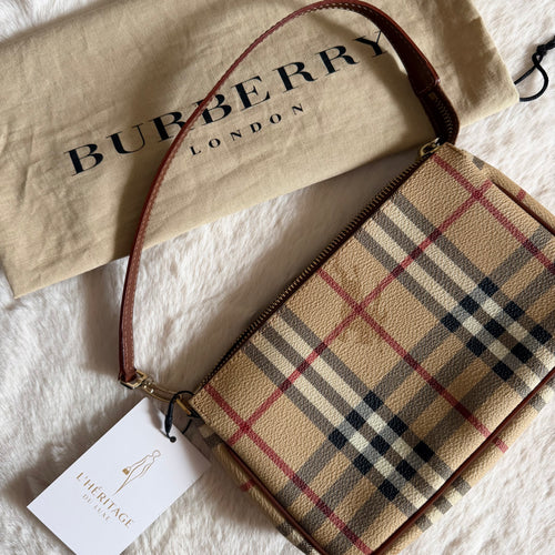 Burberry Haymarket Check Coated Canvas Pochette