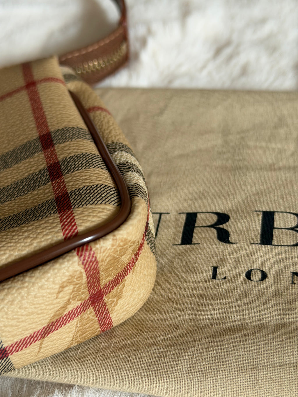 Burberry Haymarket Check Coated Canvas Pochette