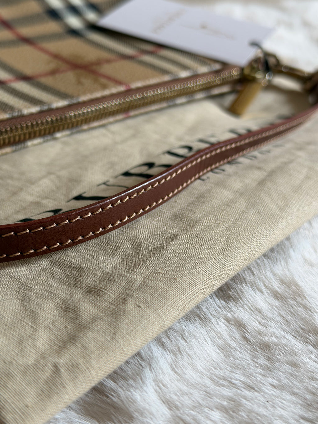 Burberry Haymarket Check Coated Canvas Pochette