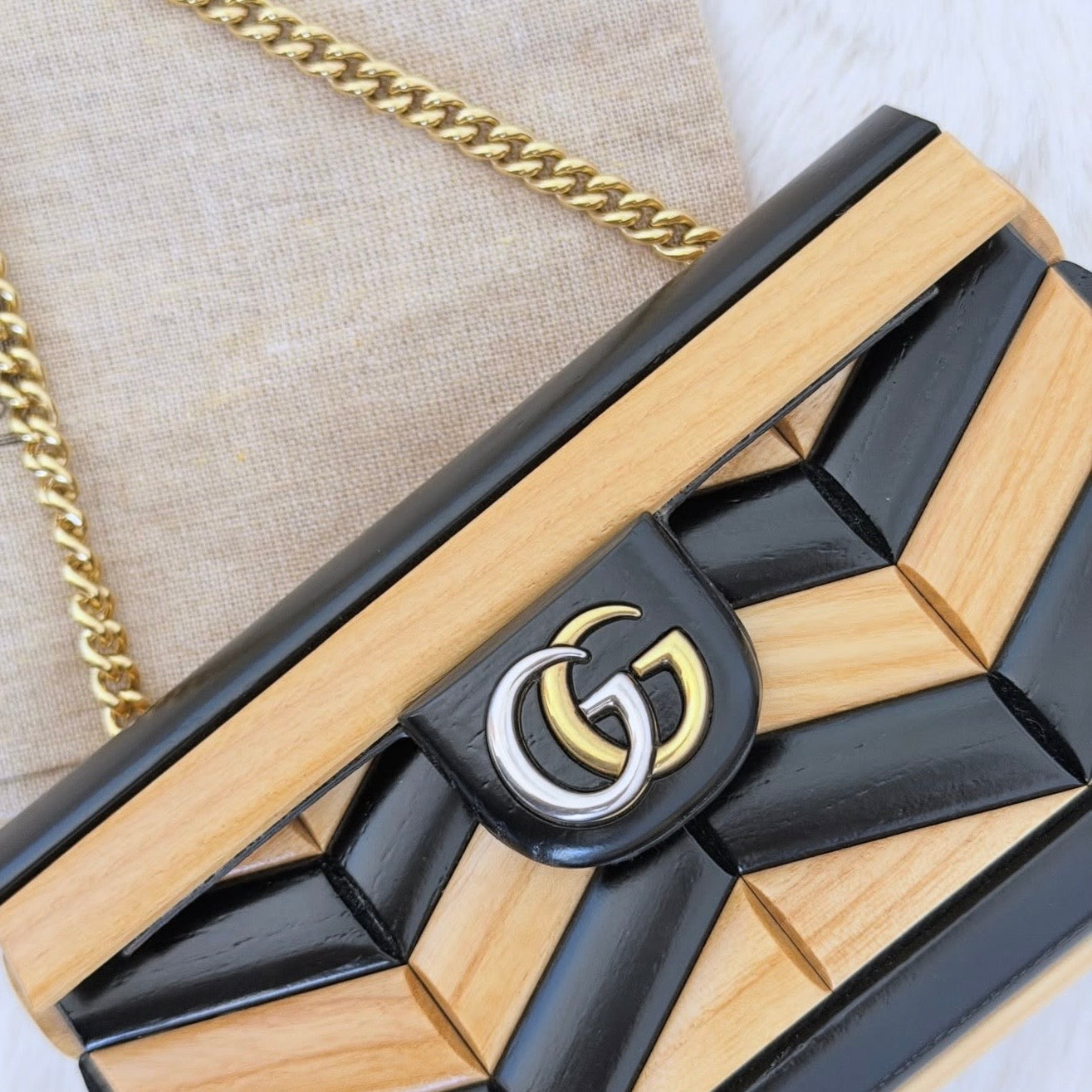 Gucci GG Marmont Wood Minaudière