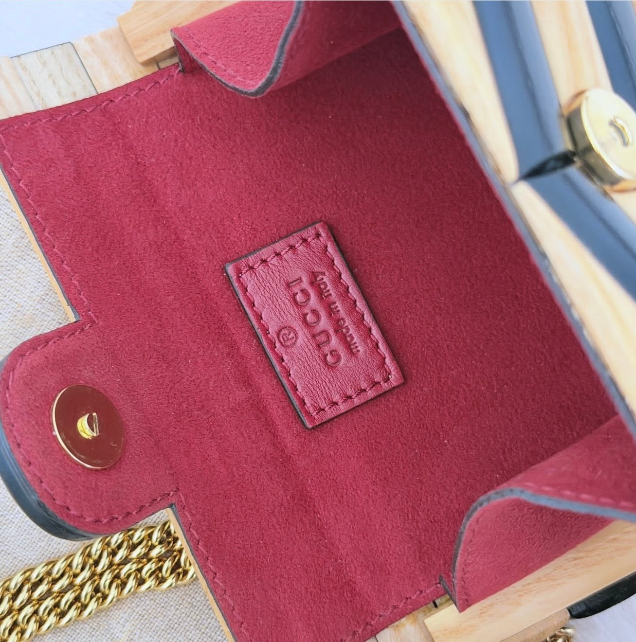 Gucci GG Marmont Wood Minaudière