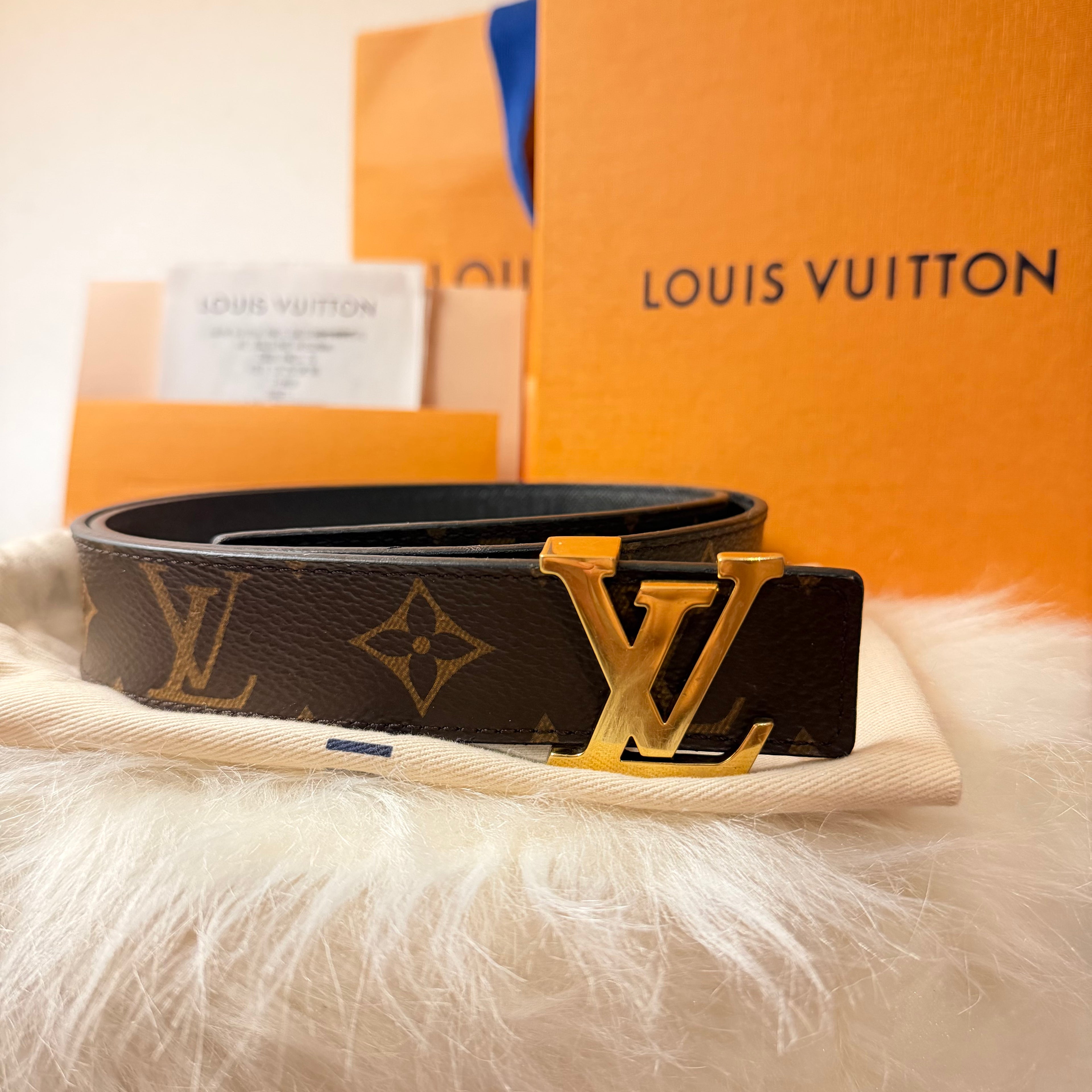 Cinto Louis Vuitton Reversível Full Set - T 80CM