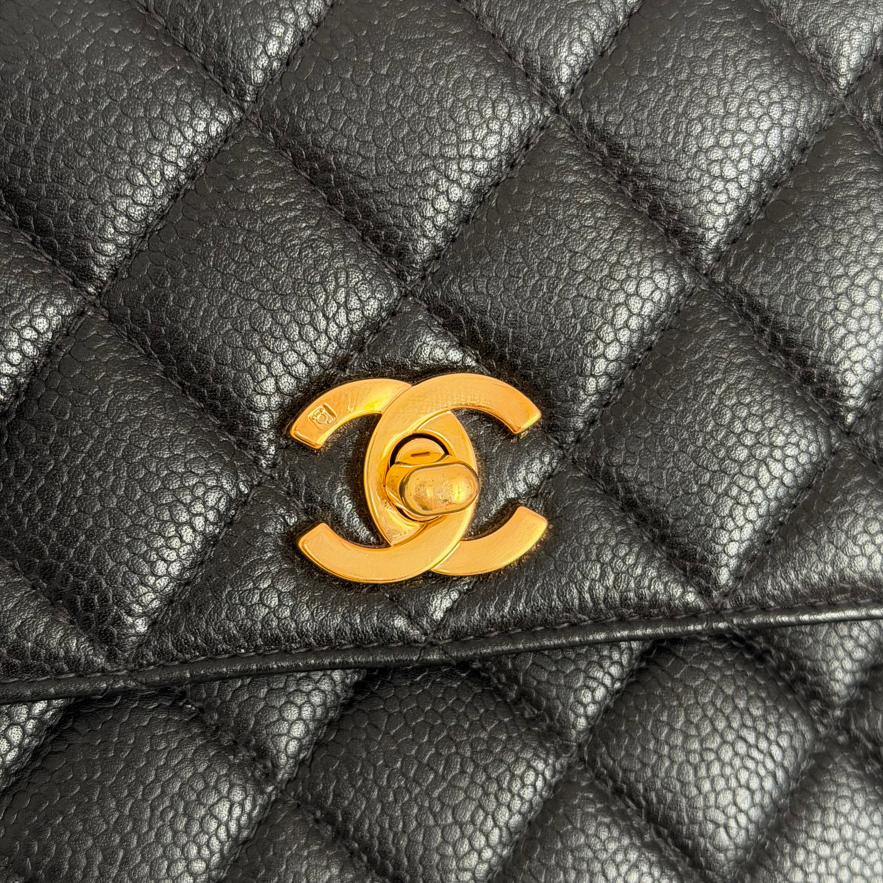 Chanel Kelly Caviar Leather 24k Gold-Plated Hardware