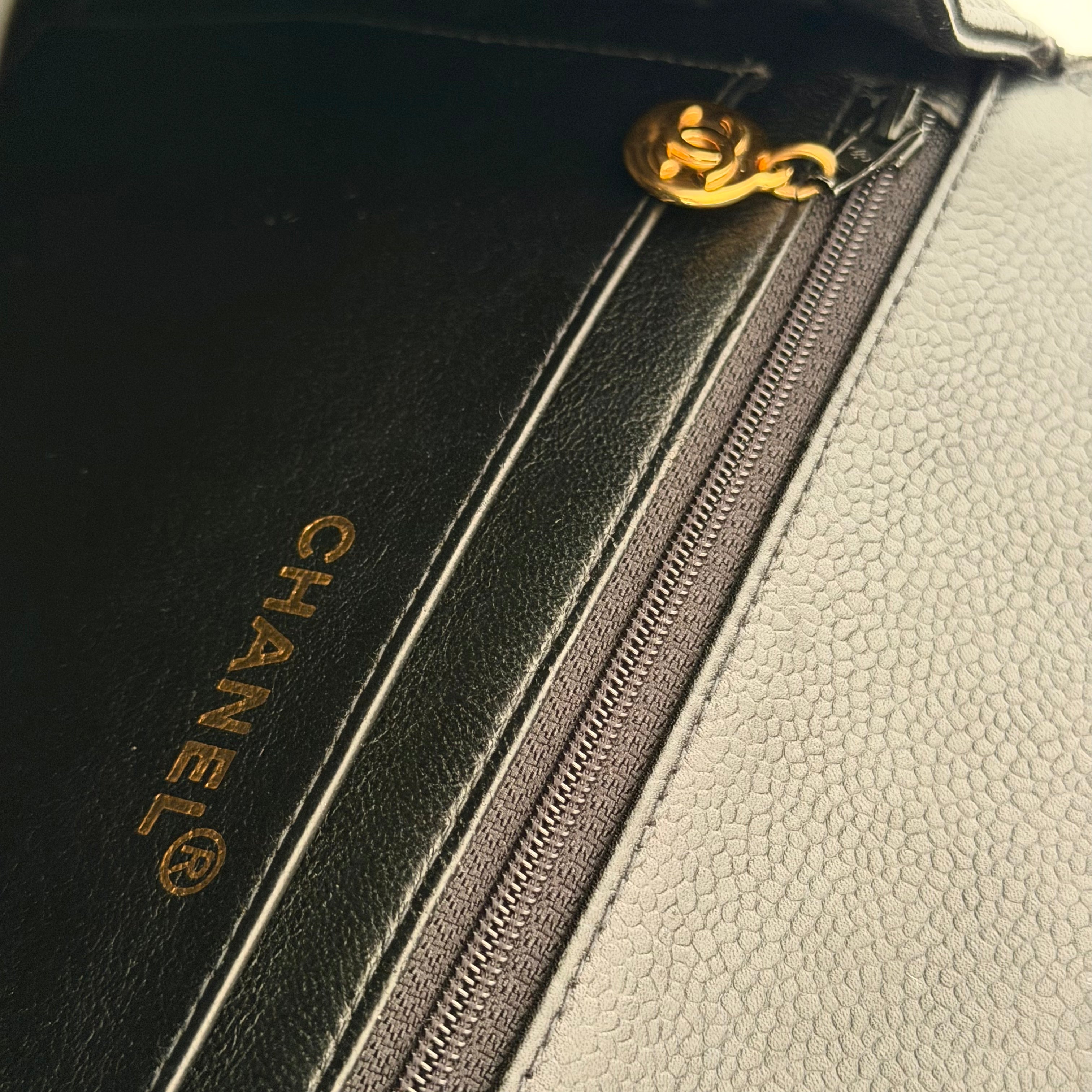 Chanel Kelly Caviar Leather 24k Gold-Plated Hardware