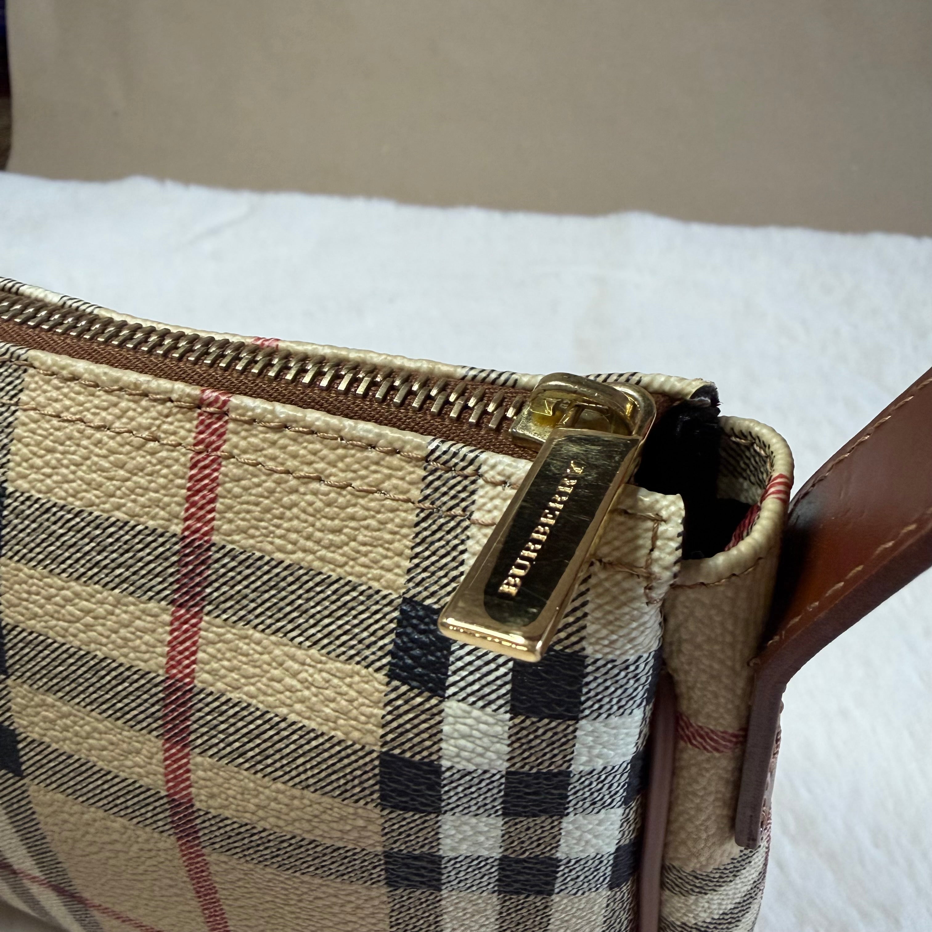 Burberry Haymarket Check Canvas Shoulder Bag