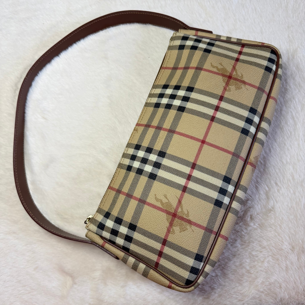 Burberry Haymarket Check Canvas Shoulder Bag