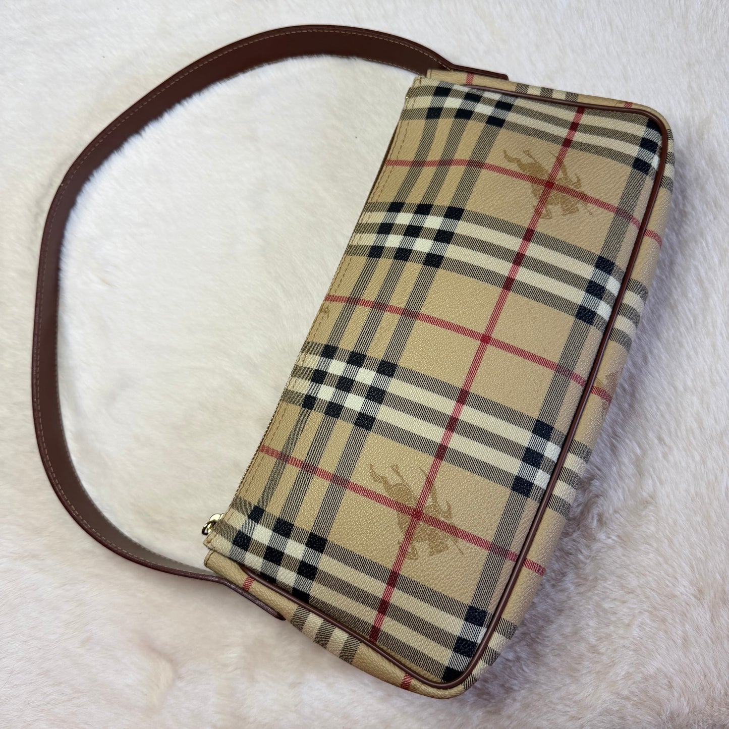 Burberry Haymarket Check Canvas Shoulder Bag