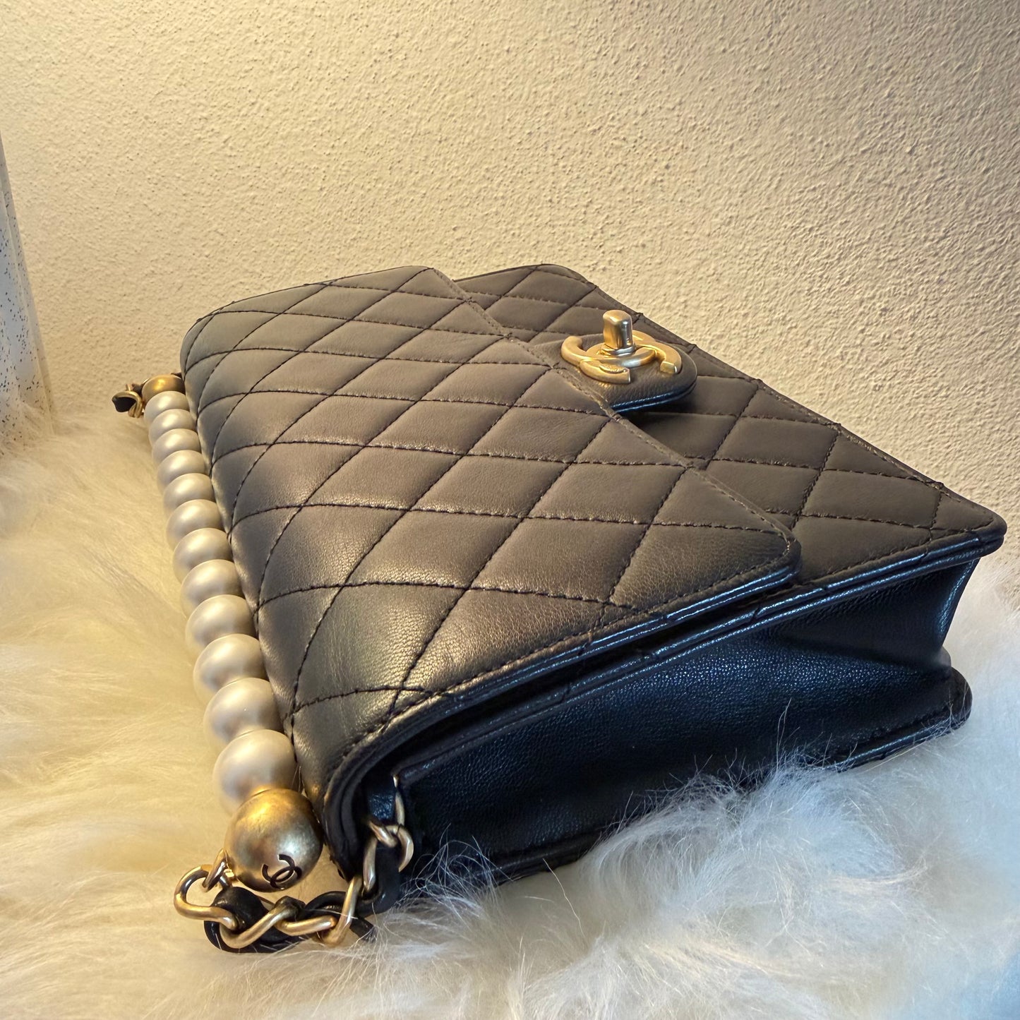 Chanel Chick Flap Pearls Goatskin Leather