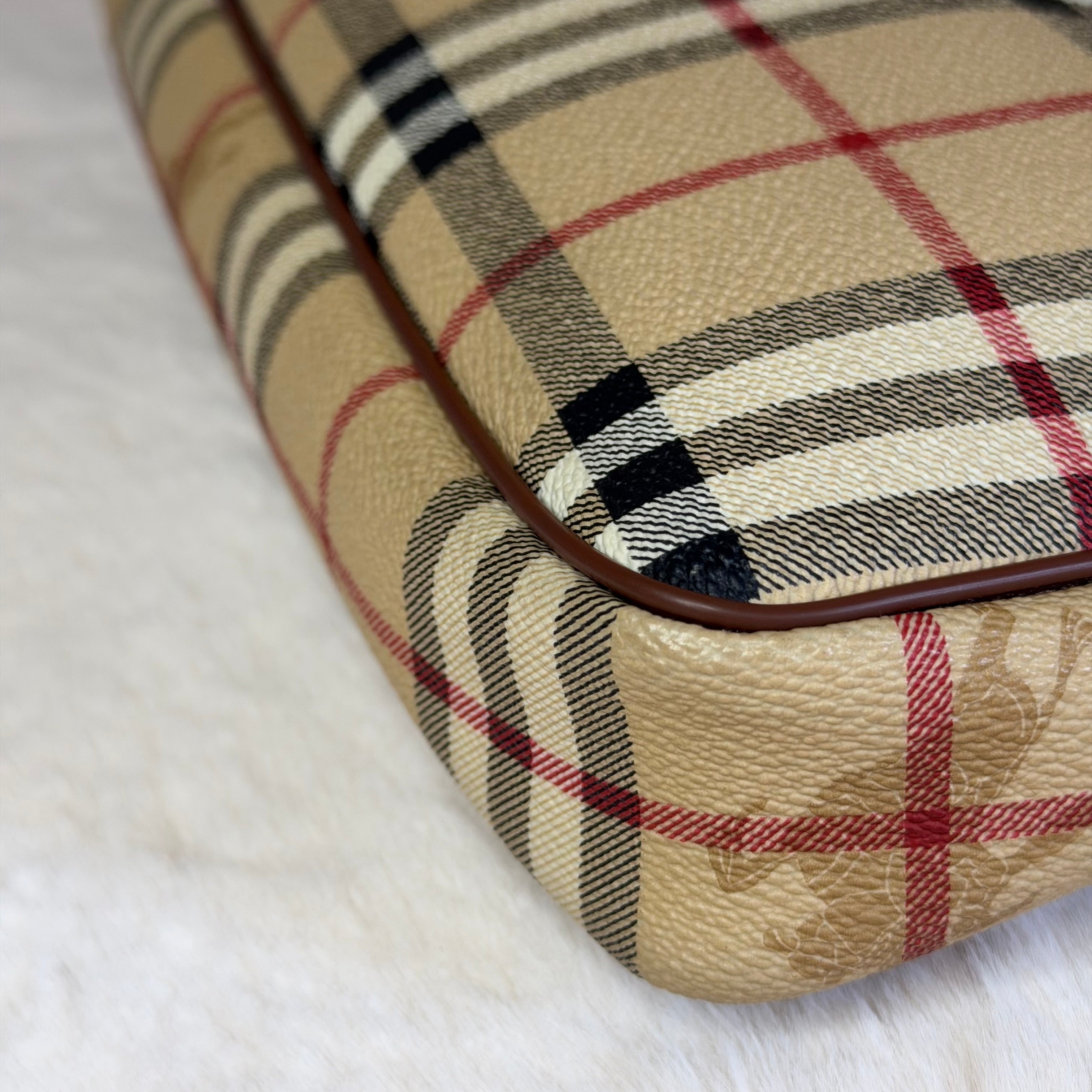 Burberry Haymarket Check Canvas Shoulder Bag