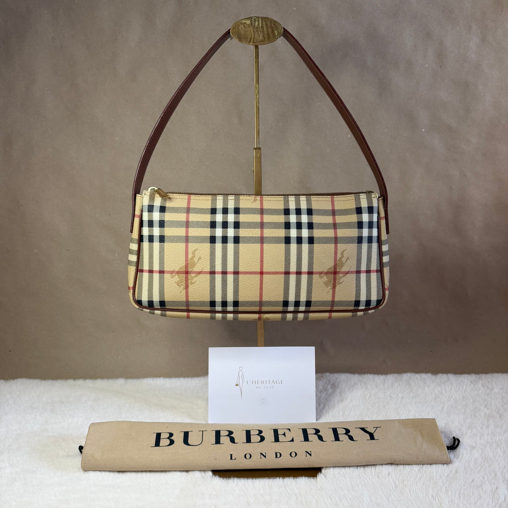 Burberry Haymarket Check Canvas Shoulder Bag