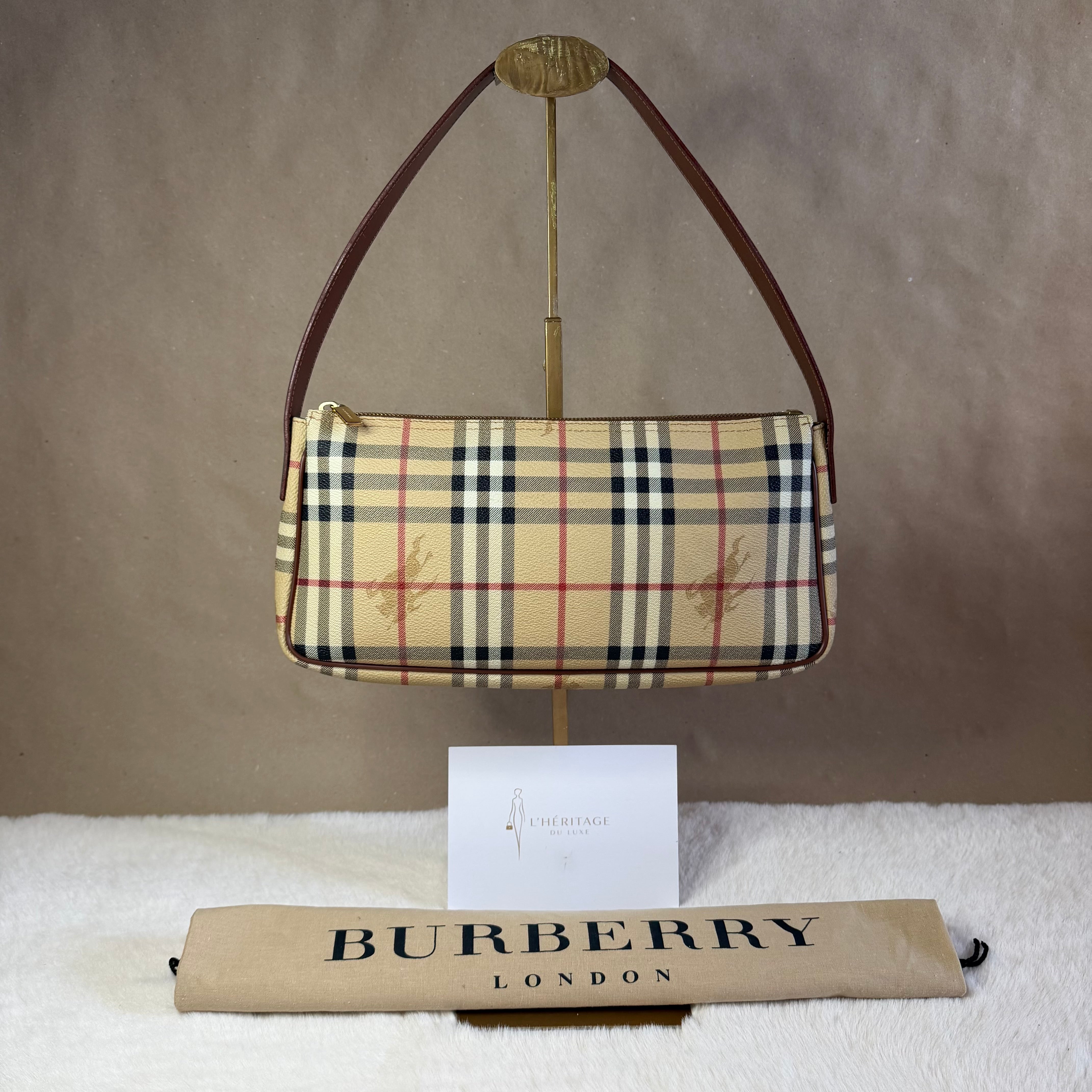 Burberry Haymarket Check Canvas Shoulder Bag