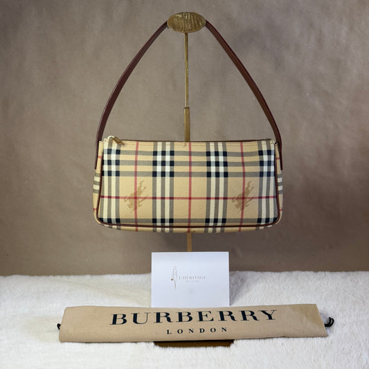 Burberry Haymarket Check Canvas Shoulder Bag