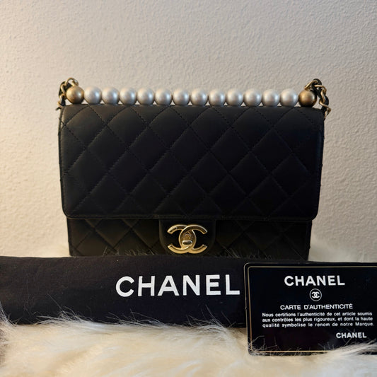 Chanel Chick Flap Pearls Goatskin Leather