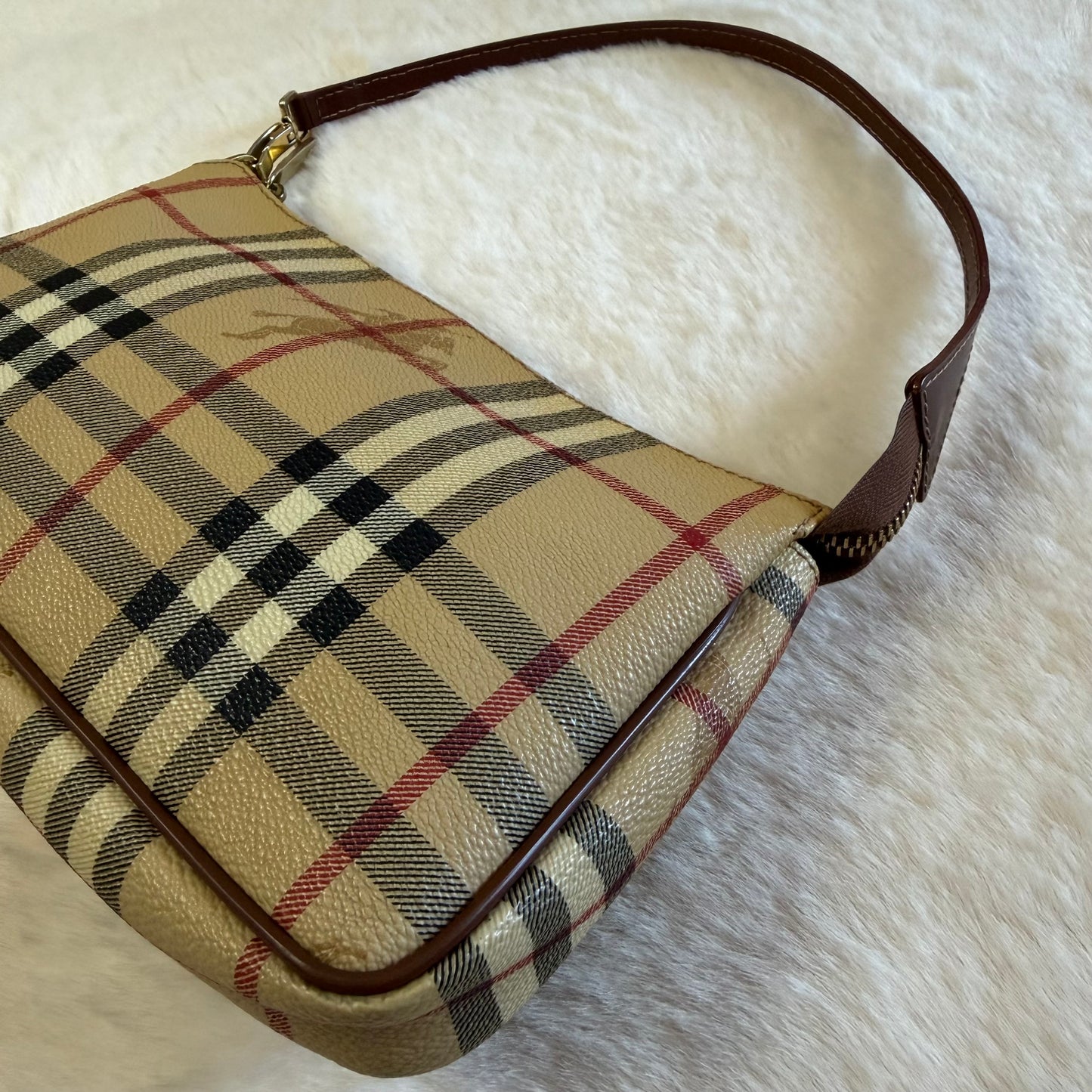 Burberry Haymarket Check Coated Canvas Pochette