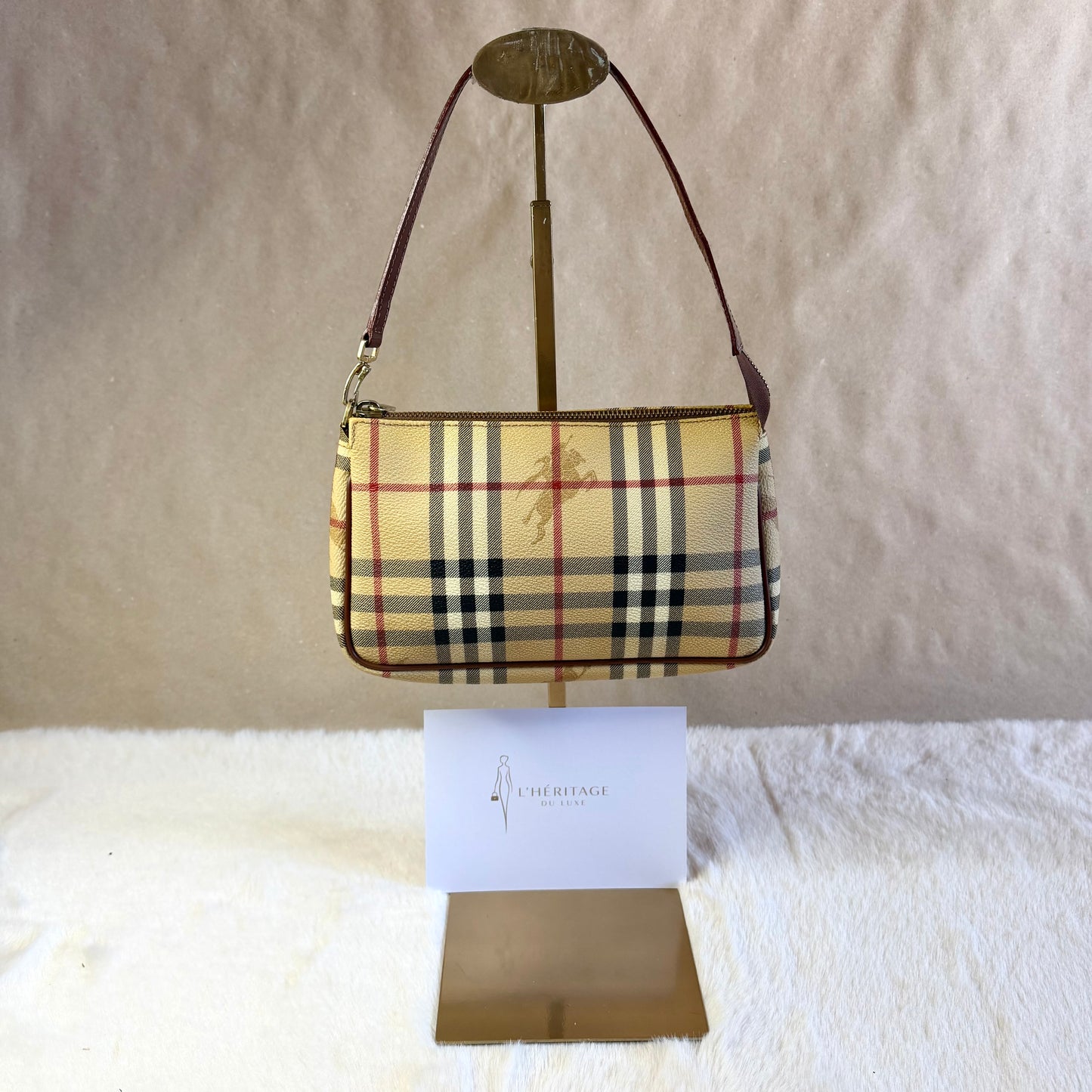 Burberry Haymarket Check Coated Canvas Pochette