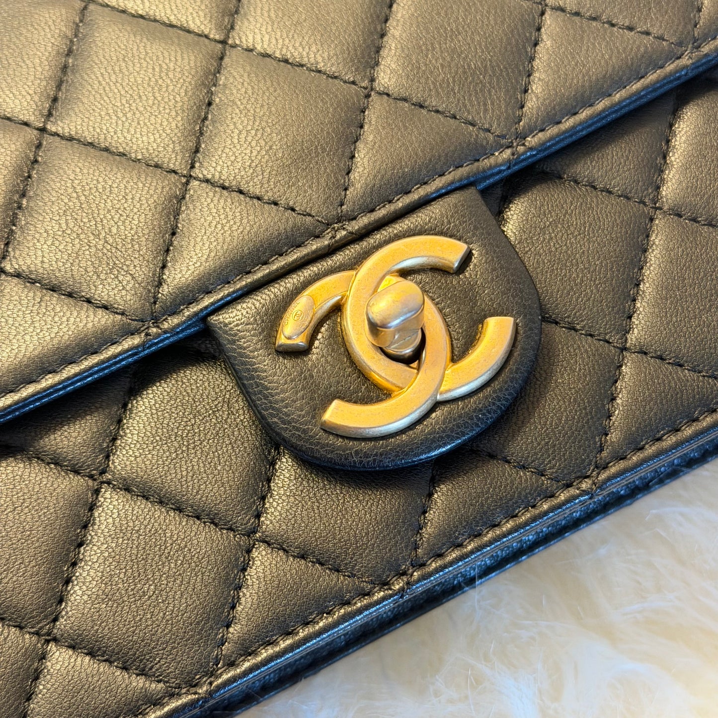 Chanel Chick Flap Pearls Goatskin Leather